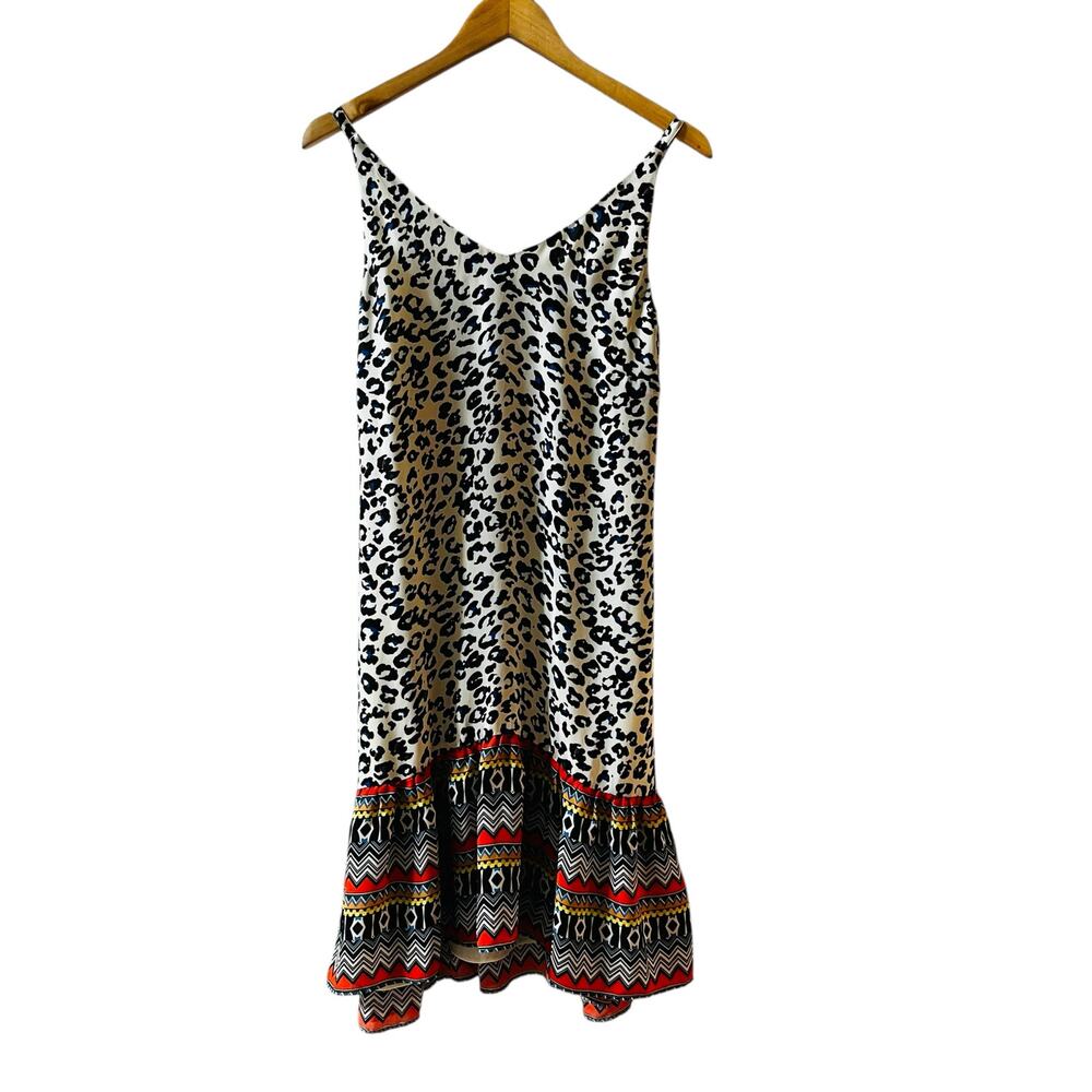 CAbi Leopard Mixed Print Sleeveless Flare Hem Dress Size XS Multicolor 5115 - Picture 2 of 9